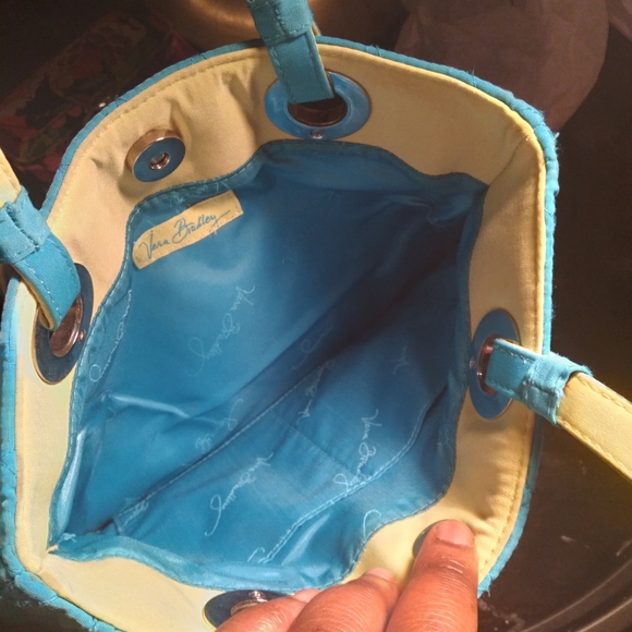Small Vera Bradley Blue Quilted Tote - Picture 3 of 4